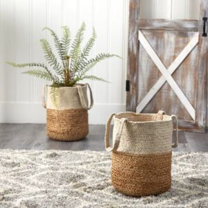 Jute & Cotton Planter from Nearly Natural 12.5" For Large Plants Trees Neutral